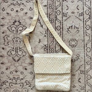 Vintage Cream Beaded Shoulder Bag